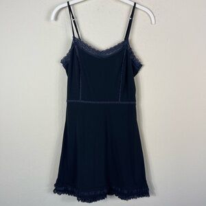 Free People Intimately Vintage Slip Cami Mini Dress Black Womens Size Medium